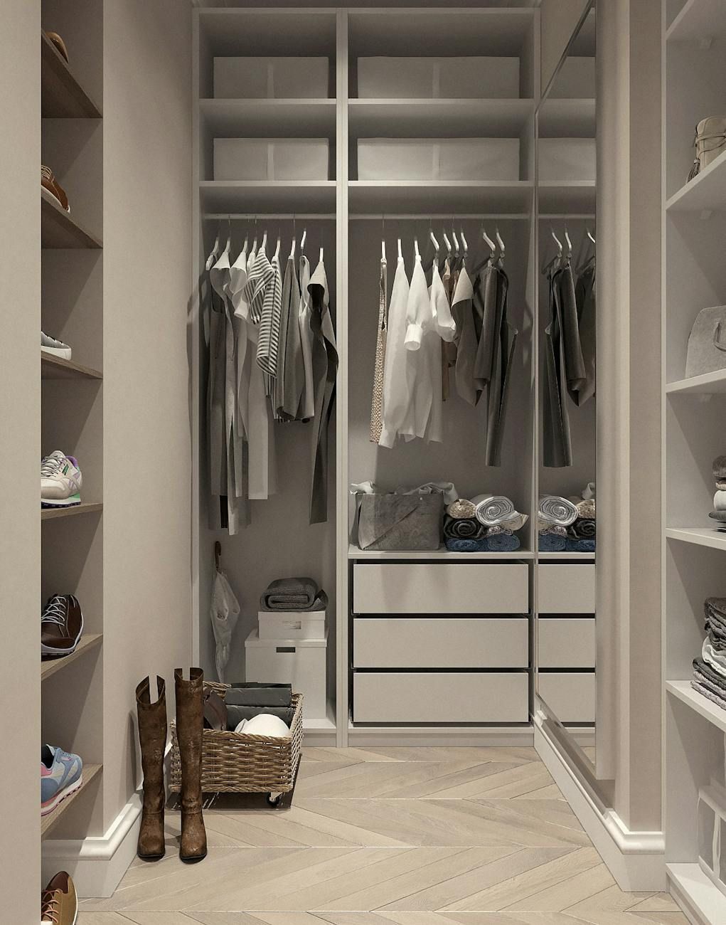 begehbarer Kleiderschrank, Kleiderschrankorganisation, Garderobenideen, Aufbewahrungslösungen, funktionales Design, stilvoller Kleiderschrank, Kleiderschrank-Makeover, Platzspartipps, Inneneinrichtung, Schrankinspiration